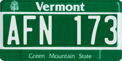 VT license plate AFN173