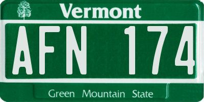 VT license plate AFN174