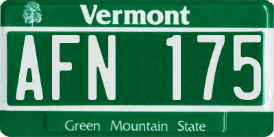 VT license plate AFN175