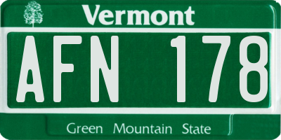 VT license plate AFN178