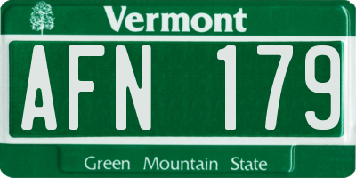 VT license plate AFN179