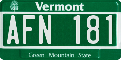 VT license plate AFN181