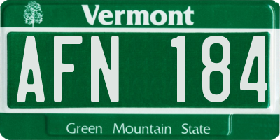 VT license plate AFN184