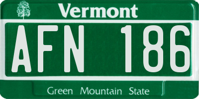VT license plate AFN186