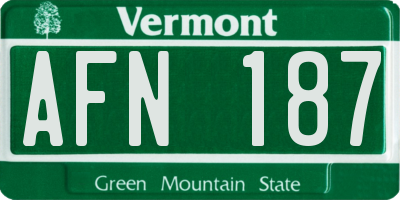 VT license plate AFN187