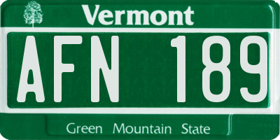 VT license plate AFN189