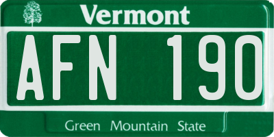 VT license plate AFN190