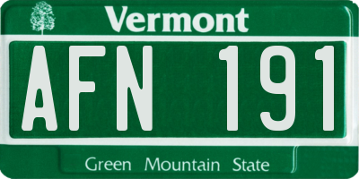 VT license plate AFN191