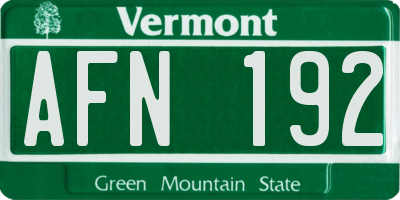 VT license plate AFN192
