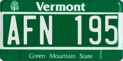 VT license plate AFN195