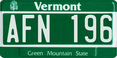 VT license plate AFN196