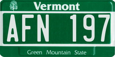 VT license plate AFN197
