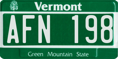 VT license plate AFN198