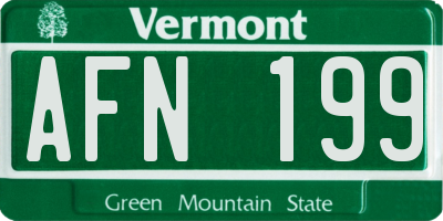 VT license plate AFN199