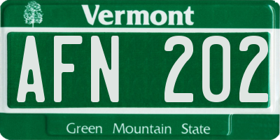 VT license plate AFN202