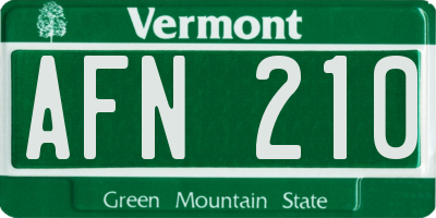VT license plate AFN210
