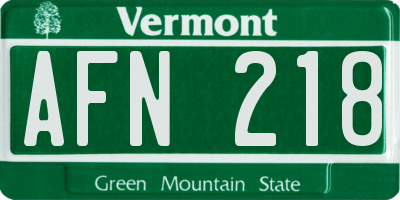 VT license plate AFN218