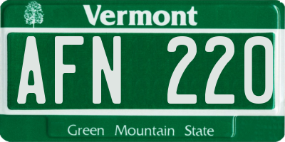 VT license plate AFN220
