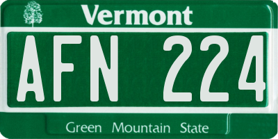 VT license plate AFN224