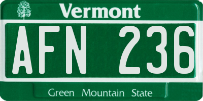 VT license plate AFN236