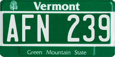 VT license plate AFN239