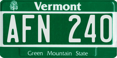 VT license plate AFN240