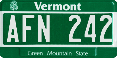 VT license plate AFN242
