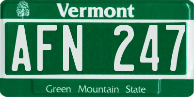 VT license plate AFN247