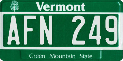 VT license plate AFN249