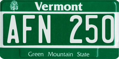 VT license plate AFN250