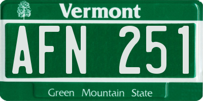 VT license plate AFN251