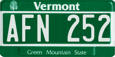 VT license plate AFN252
