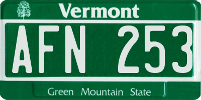 VT license plate AFN253