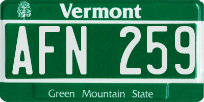 VT license plate AFN259