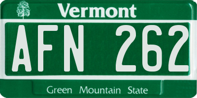 VT license plate AFN262
