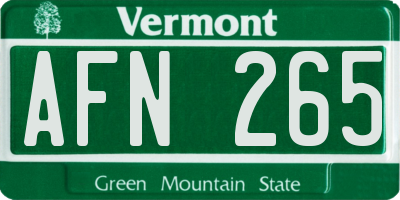VT license plate AFN265