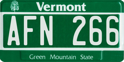 VT license plate AFN266