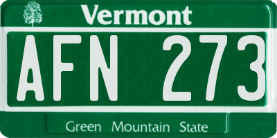 VT license plate AFN273