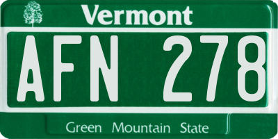 VT license plate AFN278