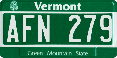 VT license plate AFN279