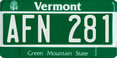 VT license plate AFN281