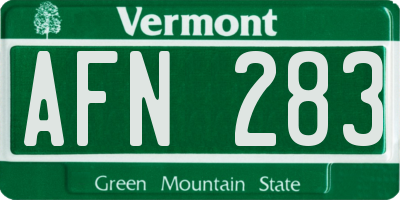 VT license plate AFN283