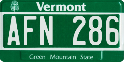 VT license plate AFN286