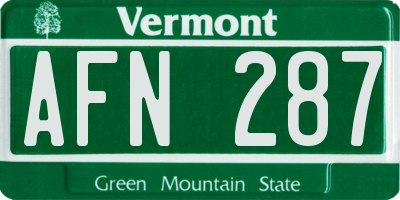 VT license plate AFN287
