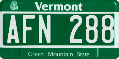 VT license plate AFN288