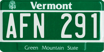 VT license plate AFN291