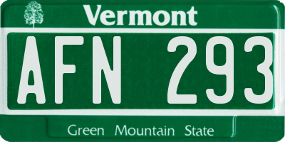 VT license plate AFN293