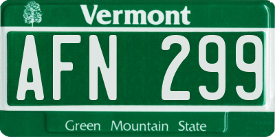 VT license plate AFN299