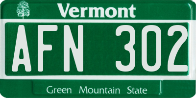 VT license plate AFN302