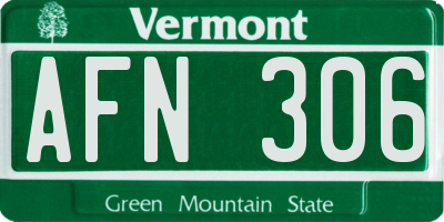 VT license plate AFN306